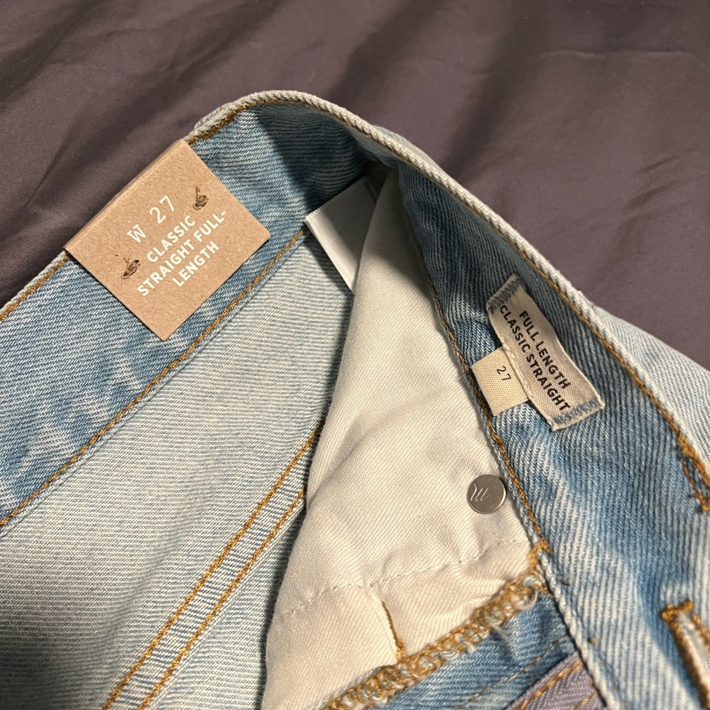 NWT Madewell Classic Straight Jeans Sz 27